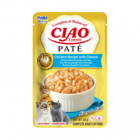 Пауч за котки CIAO Entrée Paté Chicken Recipe with Cheese  с пиле и сирене 40гр